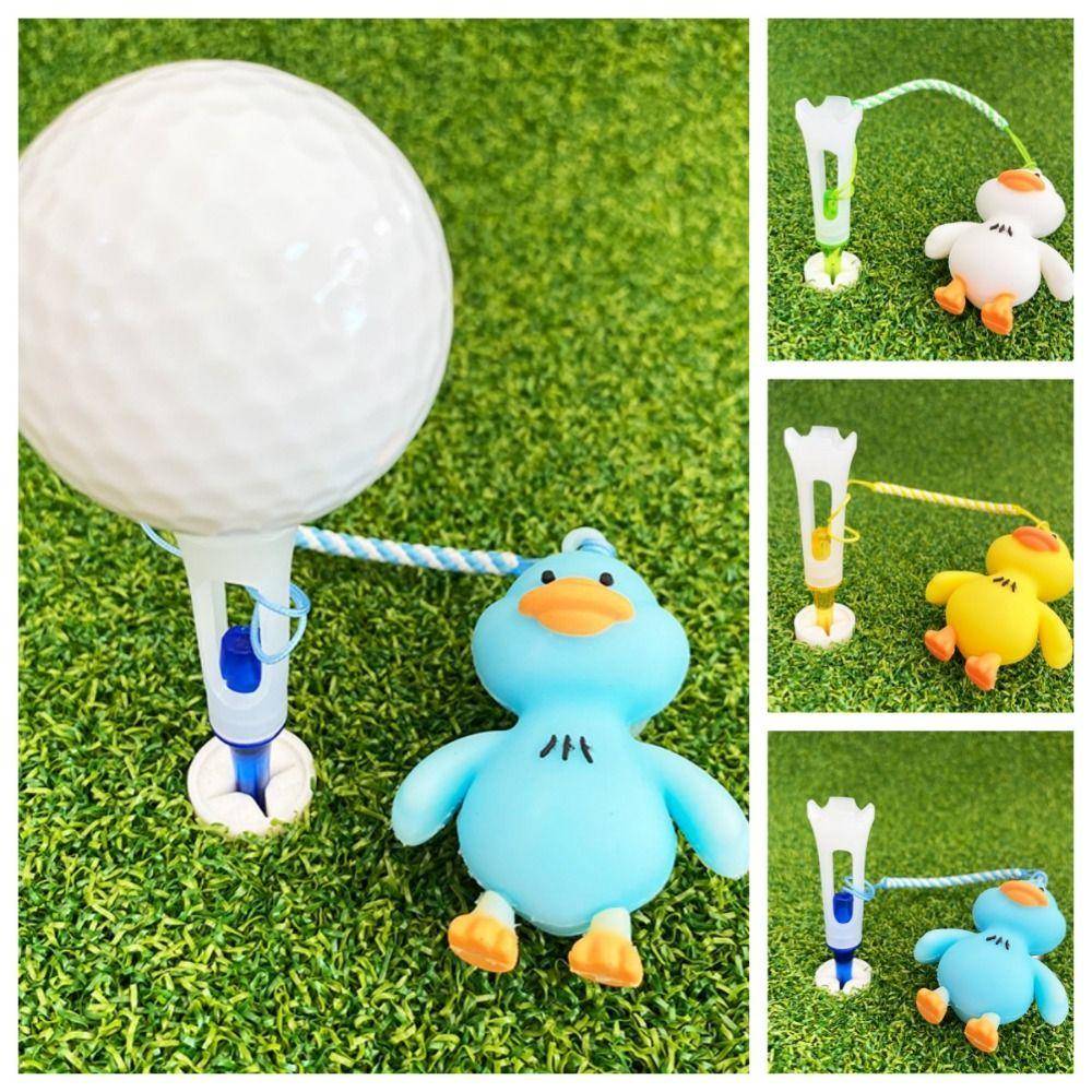 Ersättningsankgolfpegg Återvinningsbar Golf Nyhetsformad Pegg Tecknad Golf Gummipegg Utomhus gul