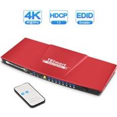 Tesmart 2 in 8 ut hdmi switch splitter 2 x 8 med ir fjärrver 1.4 dubbel skärmupplösning upp to 4k(3840*2160) 1080p 3d