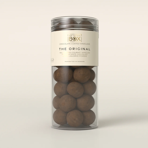 Box The Original - The Original - LARGE TUBE skovbær vingummi med chokolade og lakrids - 250g.