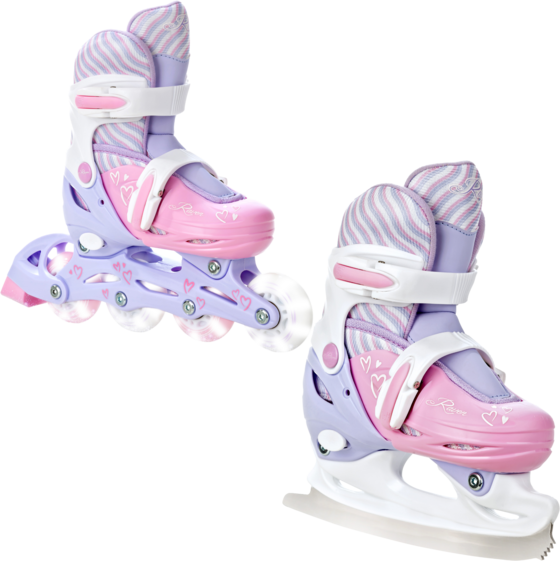 Raven 2in1 Loret (all Led Wheels) Inlines Vit/Rosa/Lila - 34-37