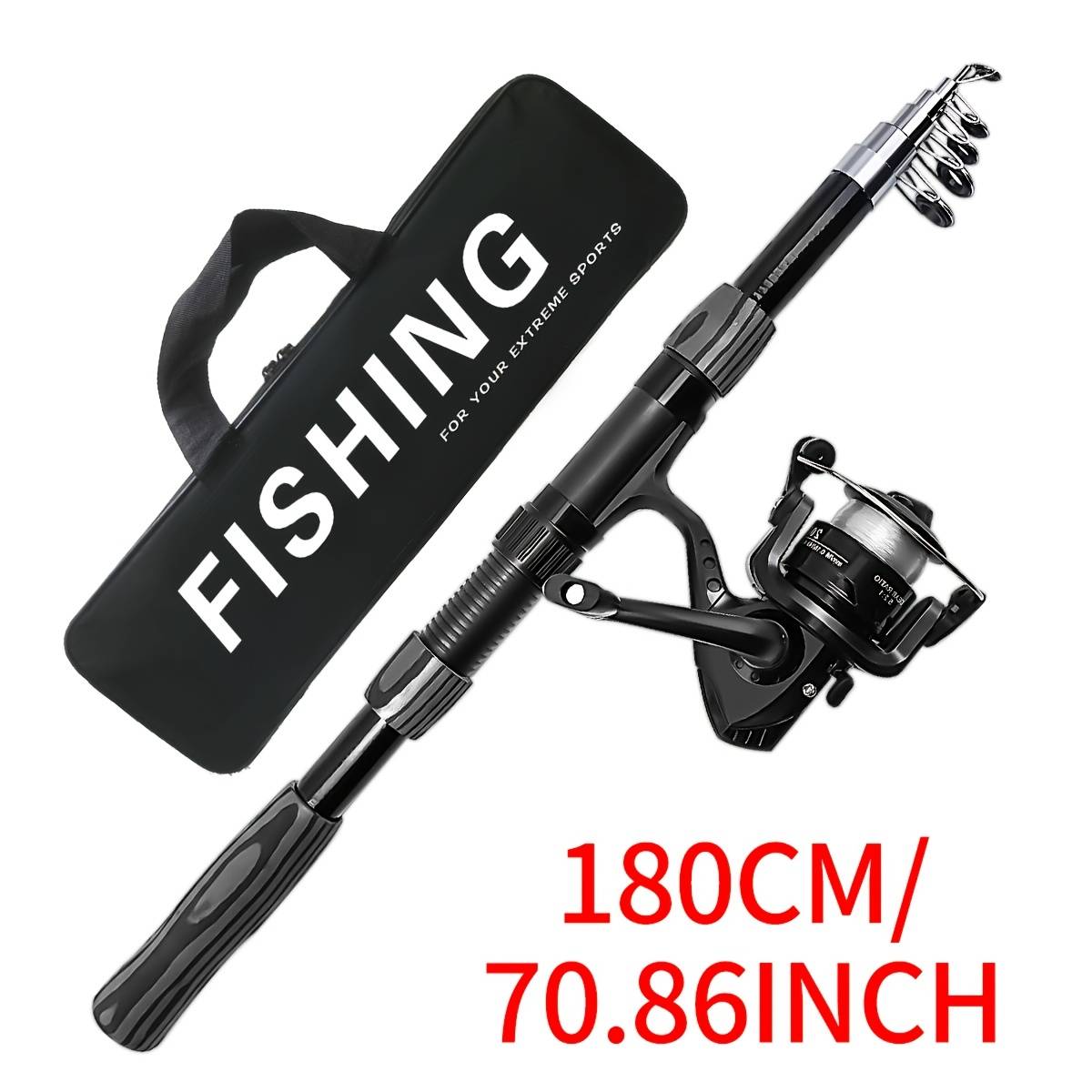 /5.9ft Telescopic Fishing Rod Combo With Spinning Reel And Carry Bag, Lightweight Portable Fishing Kit For Beginners, Freshwater Travel Fishing Pole