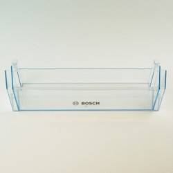 Nederste dørhylde med Bosch logo til køleskab.