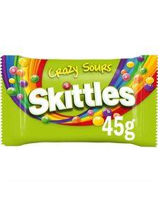 Skittles Crazy Sours - Tuggpastiller Med Olika Sura Fruktsmaker 45 Gram