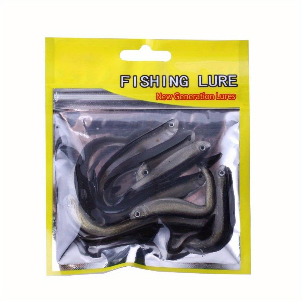 TEMU 10pcs Set Of Handmade Soft Bait - Realistic Pvc Bait, Suitable For Freshwater And Saltwater Fishing, Father's Day Gift, Mixed Colors
