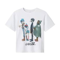 Name It Bright White Gorillaz T-shirt - Str. 9-10y 134/140cm
