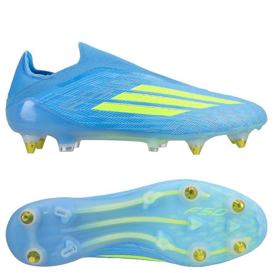 adidas F50 Elite Laceless Sg Ice Cold Precision - Lucid Ray Blue/gul/light Utility Aqua - Soft Ground (Sg) - ['Blå'] (41⅓)