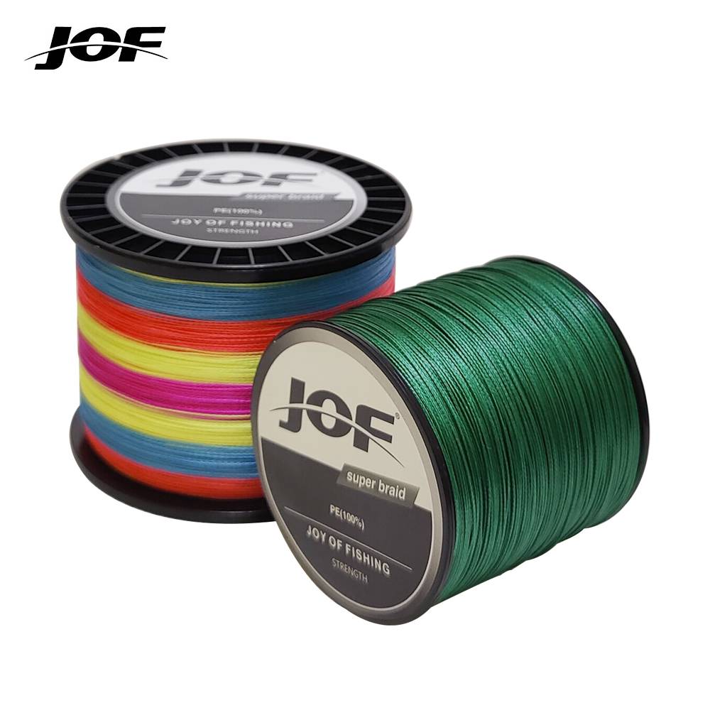 JOF X8 Braided Fishing Line 1000M 500M 300M 8 Strands MultiColor Multifilament Saltwater PE Line 20 30 40 50 60 80 100LB