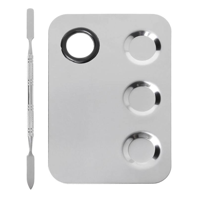 Rostfritt stålfärgpalettbricka blandningsstavspatel för nagelkonsttillförsel skolmaterial akvarell oljemålning smink