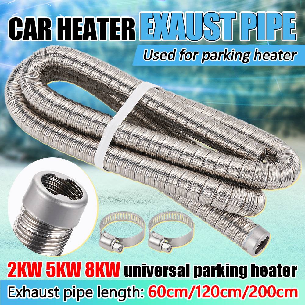 24mm Double Layer Stainless Steel Diesel Heater Exhaust Pipe 60 /100cm 120cm 200cm For Diesel Heater 5KW 8KW 2KW for Eberspacher