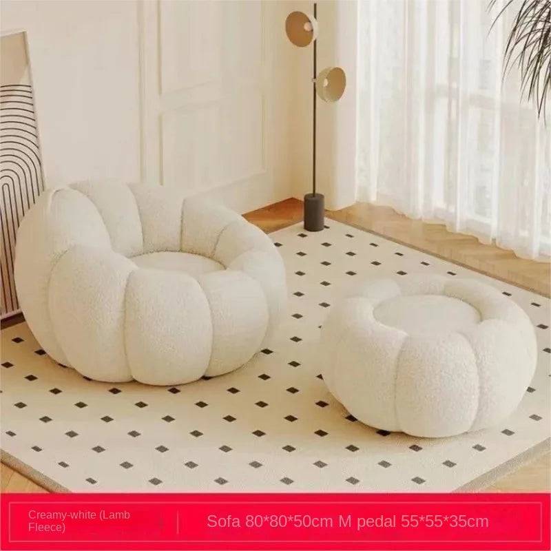 Lazy Sofa Sleepable Single Bedroom Room Living Room Small Sofa Balcony Leisure Chair Living Room Sofas Sofa Bed Couch Furniture - Lamb wool-pedals(M)