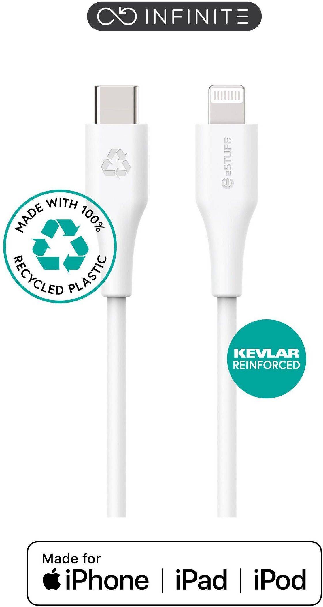 eStuff Infinite USB-C to Lightning Cable - 3 m
