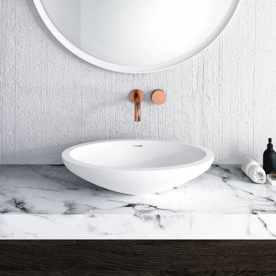 Spoon 60 - 60x40 cm Handfat, Matt vit SolidTec®