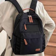 Retro Travel Backpack; Fashionable Commuter Laptop Bag; Casual Versatile Bag For Girls And Students To Use For School. - Black