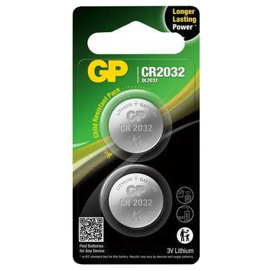 GP litium knappcell CR2032 2-P