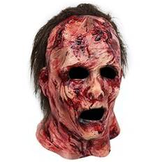 SWEETBIUTI Halloween-mask läskig blodig rynkig läskig mask med hår för vuxna mjuk latex zombie-mask med ögonhål skräckmask för maskerad cosplay halloween kostymer