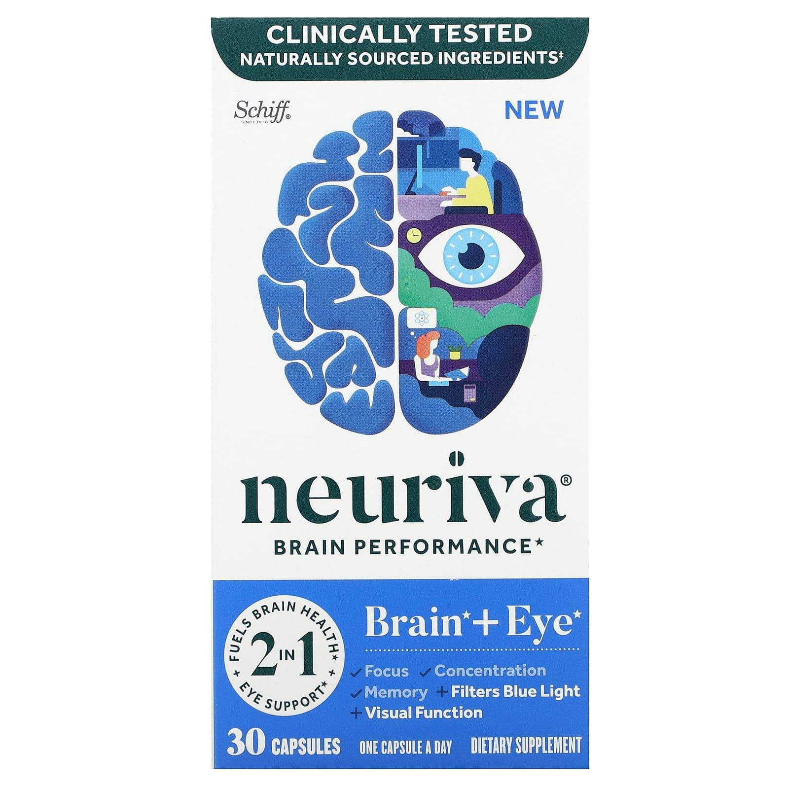 Schiff, Neuriva Brain Performance, 30 kapslar
