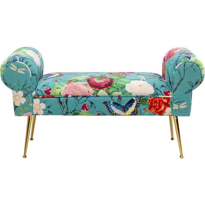 Bänk Wing Flower Fever – Blå, 100 cm