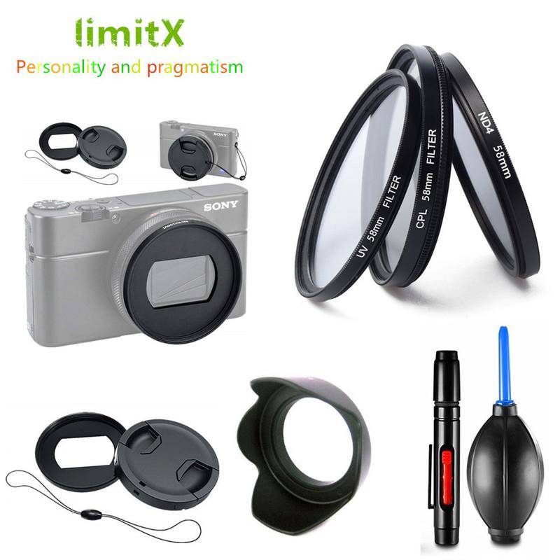 Filterkit UV CPL ND & Adapterring & Motljusskyddslock Rengöringspenna för Sony ZV-1 II ZV1 RX100 Mark VII VI VA V IV III Kamera