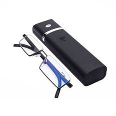 Halvstel metal læsebriller Anti Eyestrain Blue Light Blocking Glasses-wtake