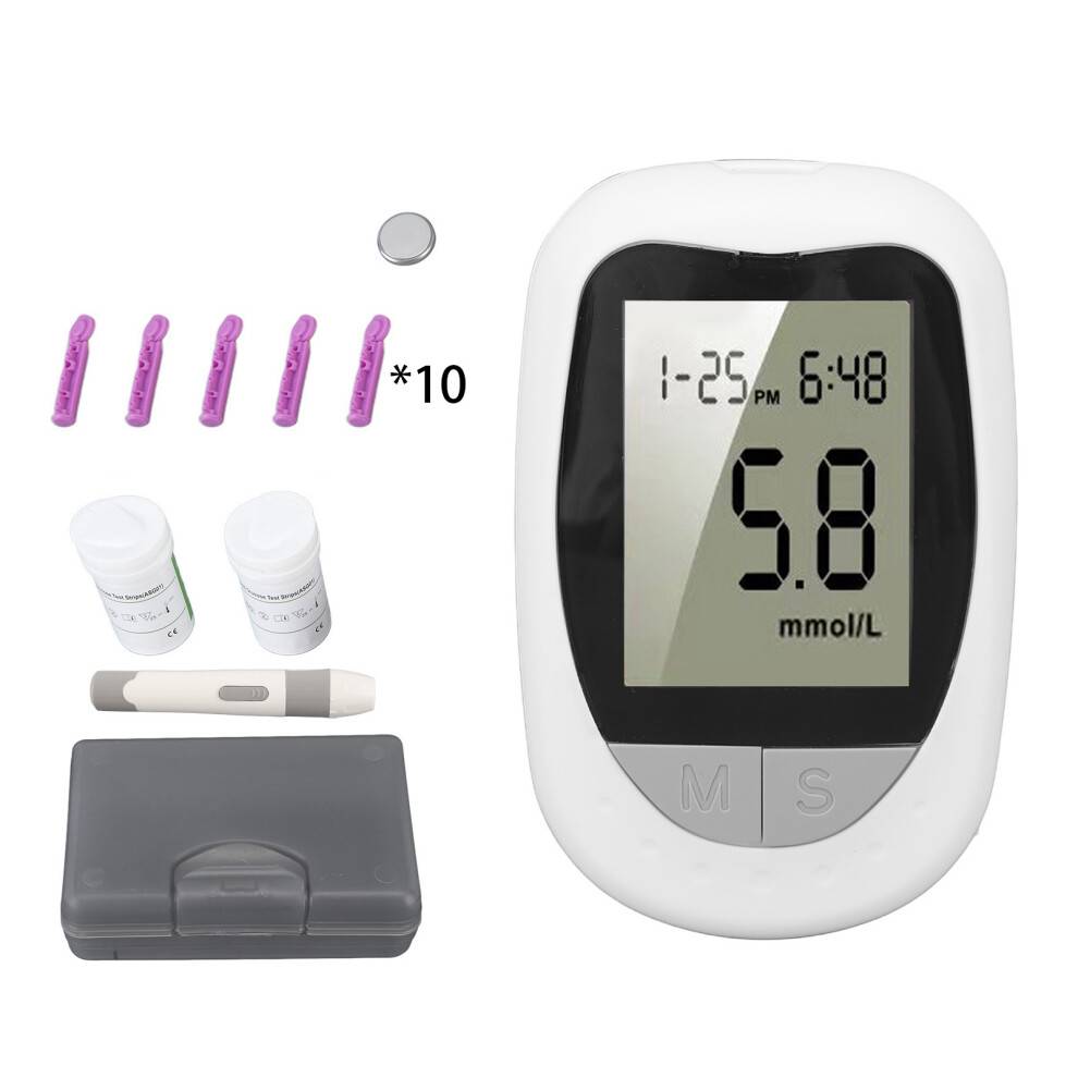 Avanceret blodsukkermålersæt, højpræcisionsmåling til diabetikere, ingen kodning nødvendig, automatisk kalibrering sikrer nøjagtige resultater
