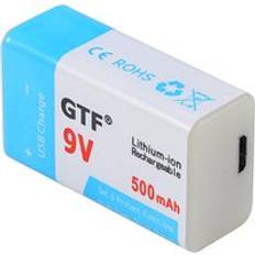 Usb laddning 9v 500 mah li-ion batteri usb uppladdningsbart batteri 9v 1000 mah för multimeter mikrofon leksak fjärrkontroll ktv användning - 1st 500 mah