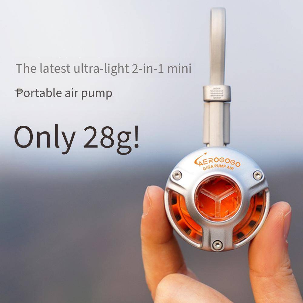 Aerogogo Mini Outdoor Air Pump, 28g Ultra Light 2 In 1 Inflate Deflate Pump, Powered By Power Bank For Camping Mattress silver