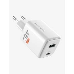 Cabletime USB-C GaN oplader, 45W, Hvid,.