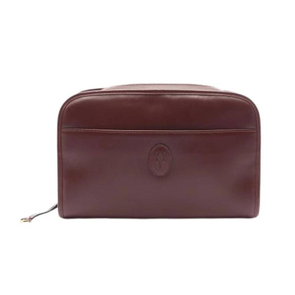 Cartier Vintage Pre-owned Vintage Clutch - Vintage - Dame - Rød - ONE SIZE - Læder