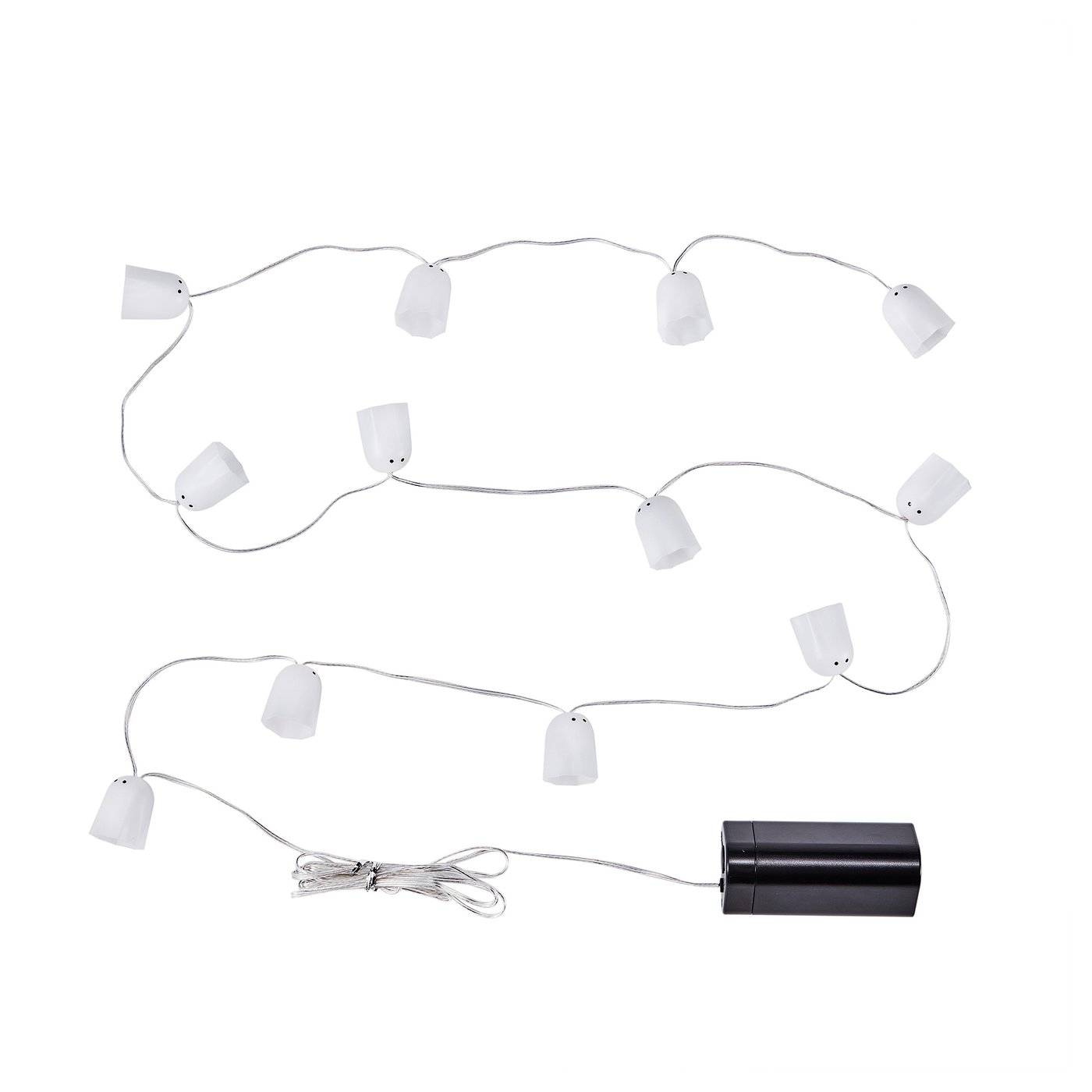 KUSTFYR LED ljusslinga med 12 ljus, batteridriven inomhus/spöke vit