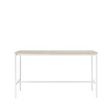 Muuto Base High barbord oak, hvidt stel, krydsfinérkant, B85 L190 H105