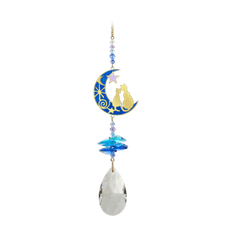 Swarovski - To katte i måneskin - guld - Swarovski krystaller Gold - GodKarmaShop