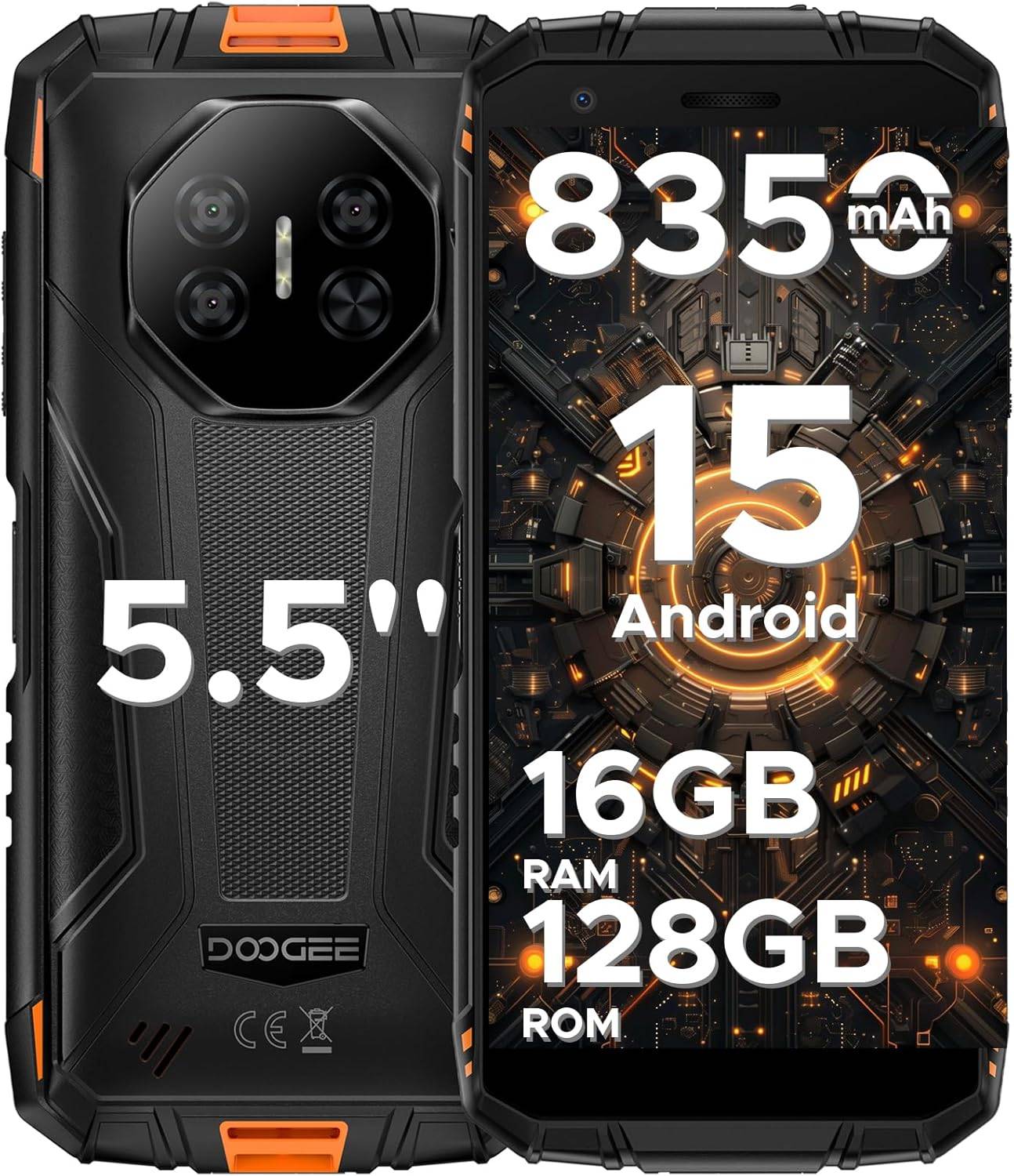 DOOGEE Fire3 Pro Cellhone 16GB+128GB 5.5 Display 16MP 8350mAh Android 15