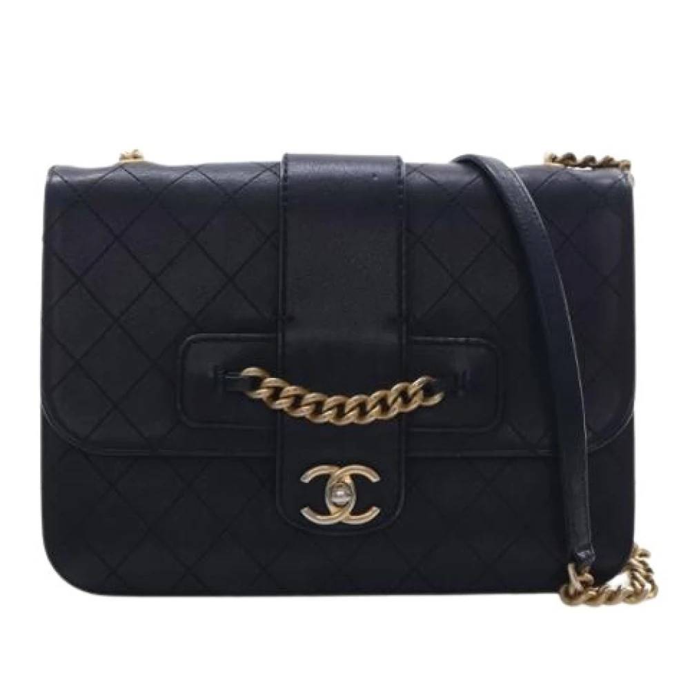Chanel Vintage Pre-owned Vintage Flap Crossbody Taske - Vintage - Dame - Sort - ONE SIZE - Uld