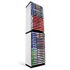 HuPop Game Storage Tower för PS5 - 36-fack Universal Game Tower Rack Stativhållare Stor kapacitet Kompatibel med PS5, PS4, Xbox One, Xbox Series X/S, Switch Games Discs