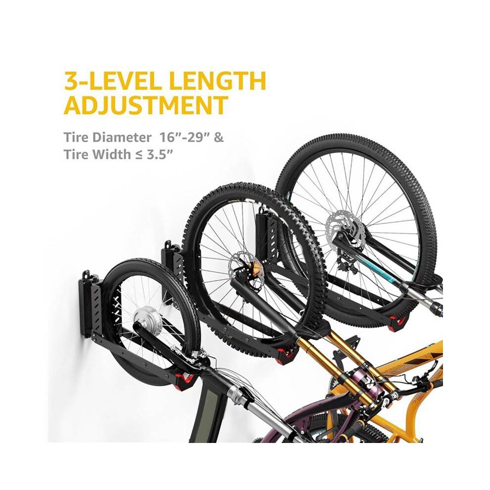 2X Swivel Bike Wall Mount, Road Bike Wall Mount Hangers for Garage, Hold to 77 Lbs Bike Rack Bicycle Accessories
