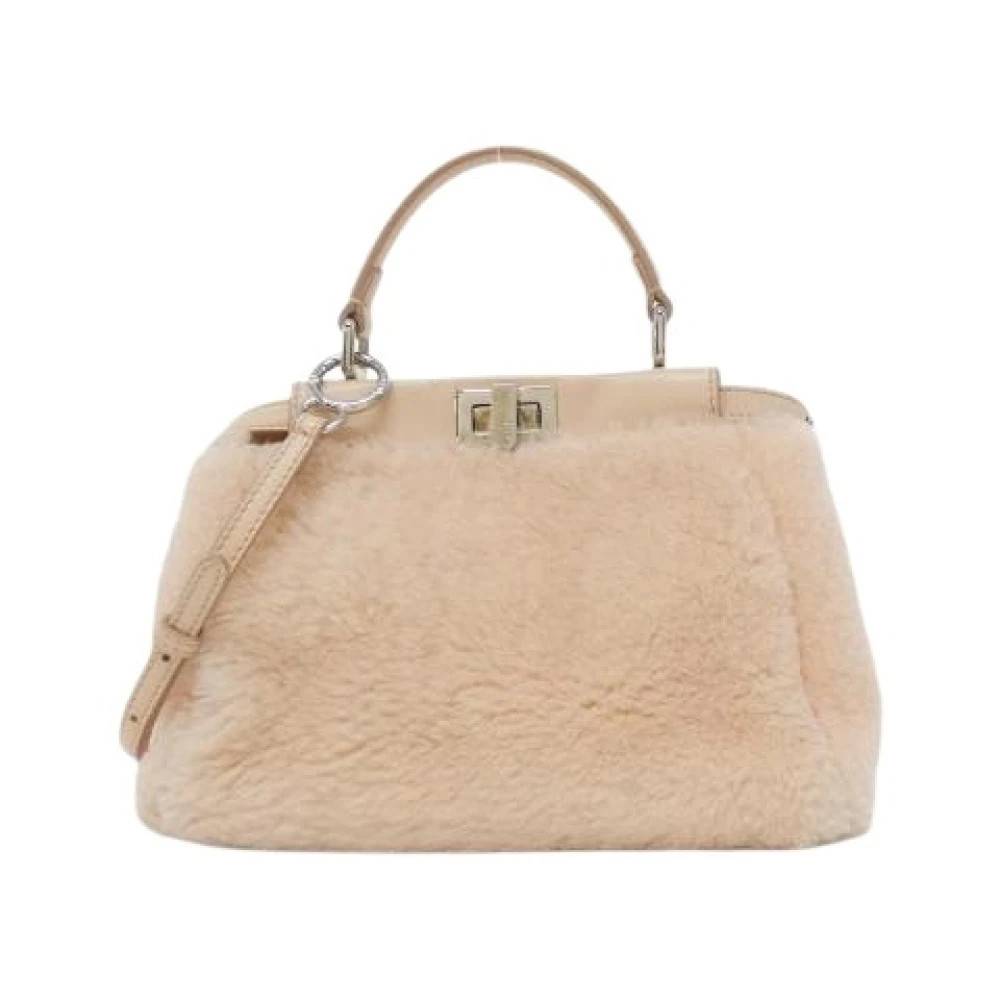 Fendi Vintage - Pre-owned Peekaboo Mini Shearling Lambskin Shoulder Bag Vintage - Dam - ONE Size - Läder