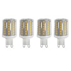G9 9W LED-glödlampor, platta runda, 88 LED-chips, motsvarande 80 W halogenlampor, 800 LM, 3 000 K varmt vit, 360° strålvinkel, AC 220-240 V, icke-dimbar, 4-pack