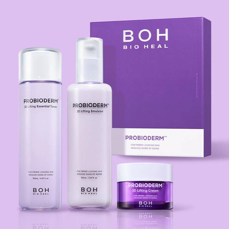 BIOHEAL BOH Probioderm 3D Lyftande Hudvårdsserie (Essentiellt ansiktsvatten 150ml + emulsion 150ml + lyftande kräm 15ml) white
