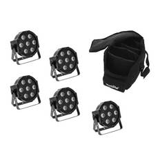 EUROLITE Set 5x LED SLS-7 HCL Spot + Soft Bag