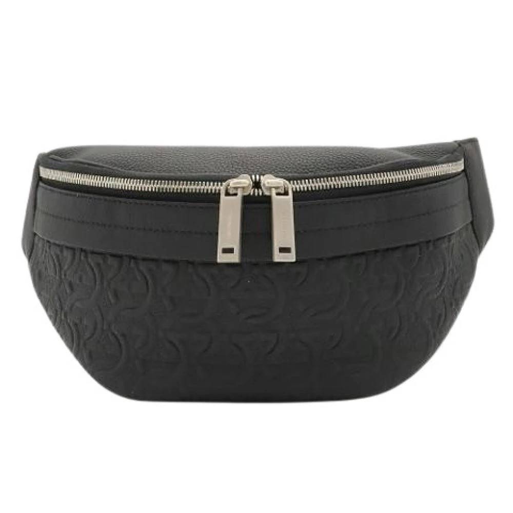 Salvatore Ferragamo Pre-owned Pre-owned Gancini Fanny pack - Vintage - unisex - Sort - ONE SIZE - Læder
