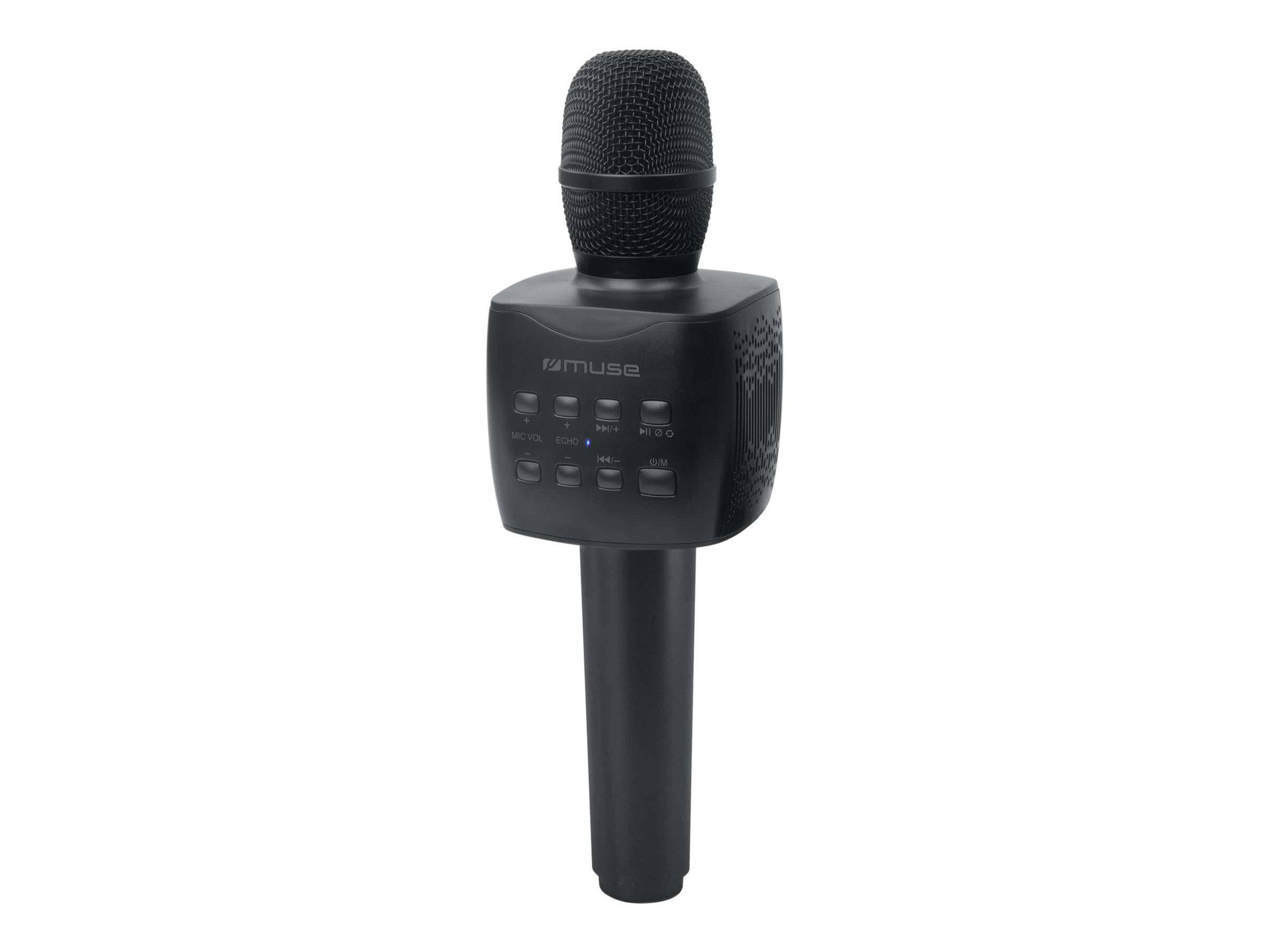 Muse M-508 KA Trådløs Karaoke Mikrofon - Bluetooth, USB-C, MicroSD, 5W - Sort