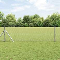 vidaXL Hegn med stolper Sølv 0.6 x 10 m PVC-belagte stål
