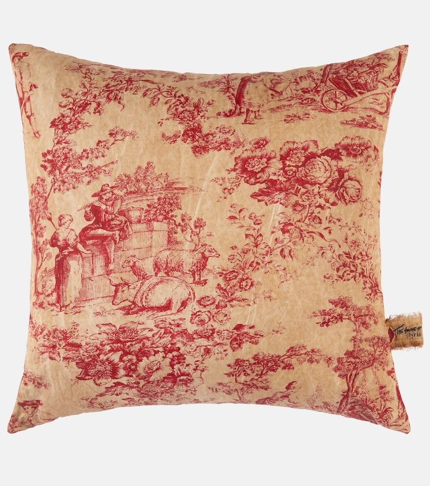 The House of Lyria Cojín Argia de algodón estampado - dorado - Talla Única