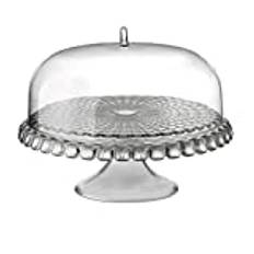 Guzzini - Tiffany, tårtfat med fot och huva – himmelsgrå, Ø 36 x H 28 cm – 19940092