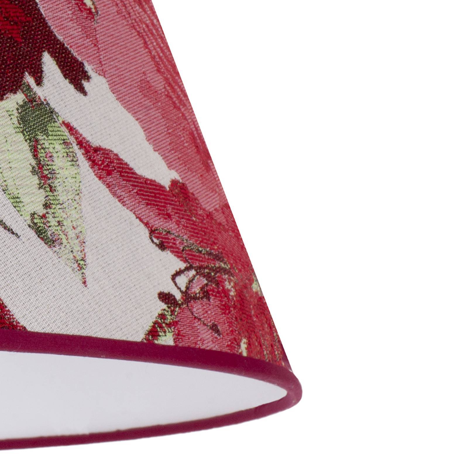 Lampskärm Sofia Höjd 25 cm, blommönster rött Duolla, Röd, Textil / tyger / siden