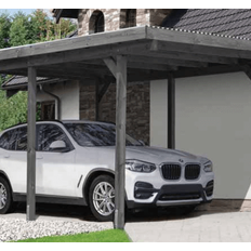 Sølvklasse: Jmkiil Standard enkelt carport med fladt tag i grå 303x505cm (BxL)