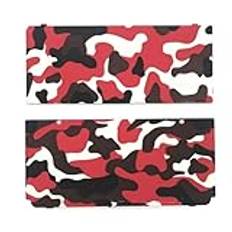 Hzxkqmil Ersättande Skal Främre/Bakre Hölje Övre och Nedre Fodral Skydd DIY Täckplattor Tillbehör för Nintendo New 3DS-konsol, Camo Röd