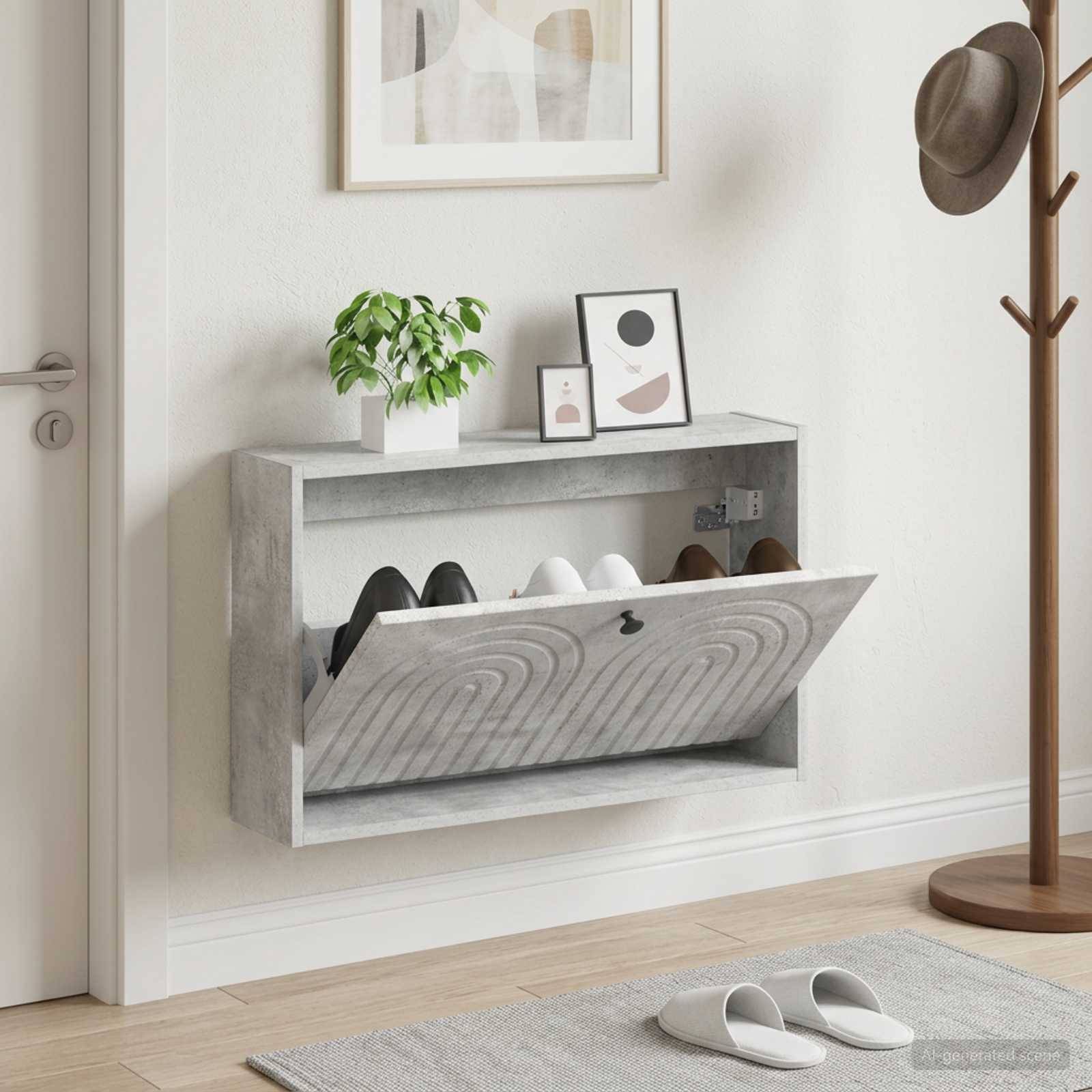 vidaXL Vægmonteret Skoskab ALKMAAR 71 x 17 x 43 cm Konstrueret træ