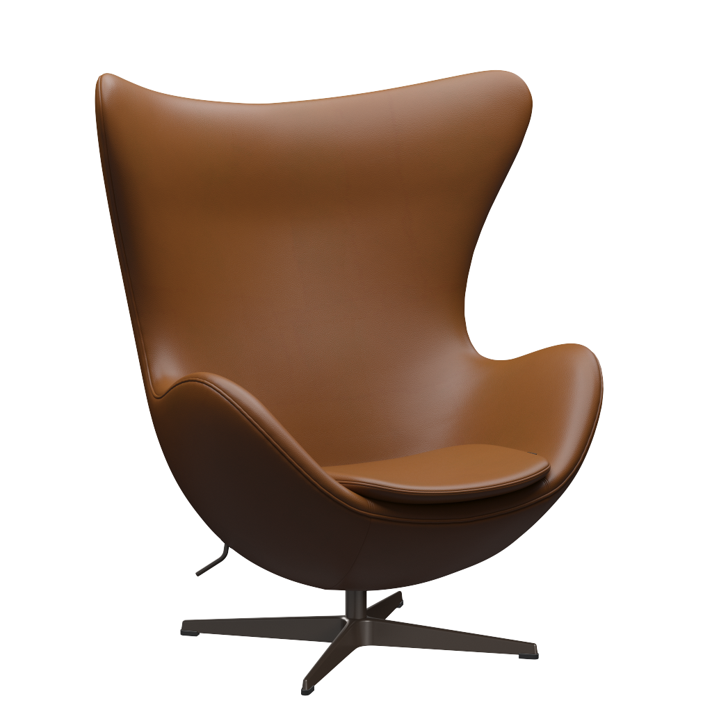 3316 Ægget loungestol, stel i brown bronze af Arne Jacobsen Aura læder - Walnut - Jacobsen Plus