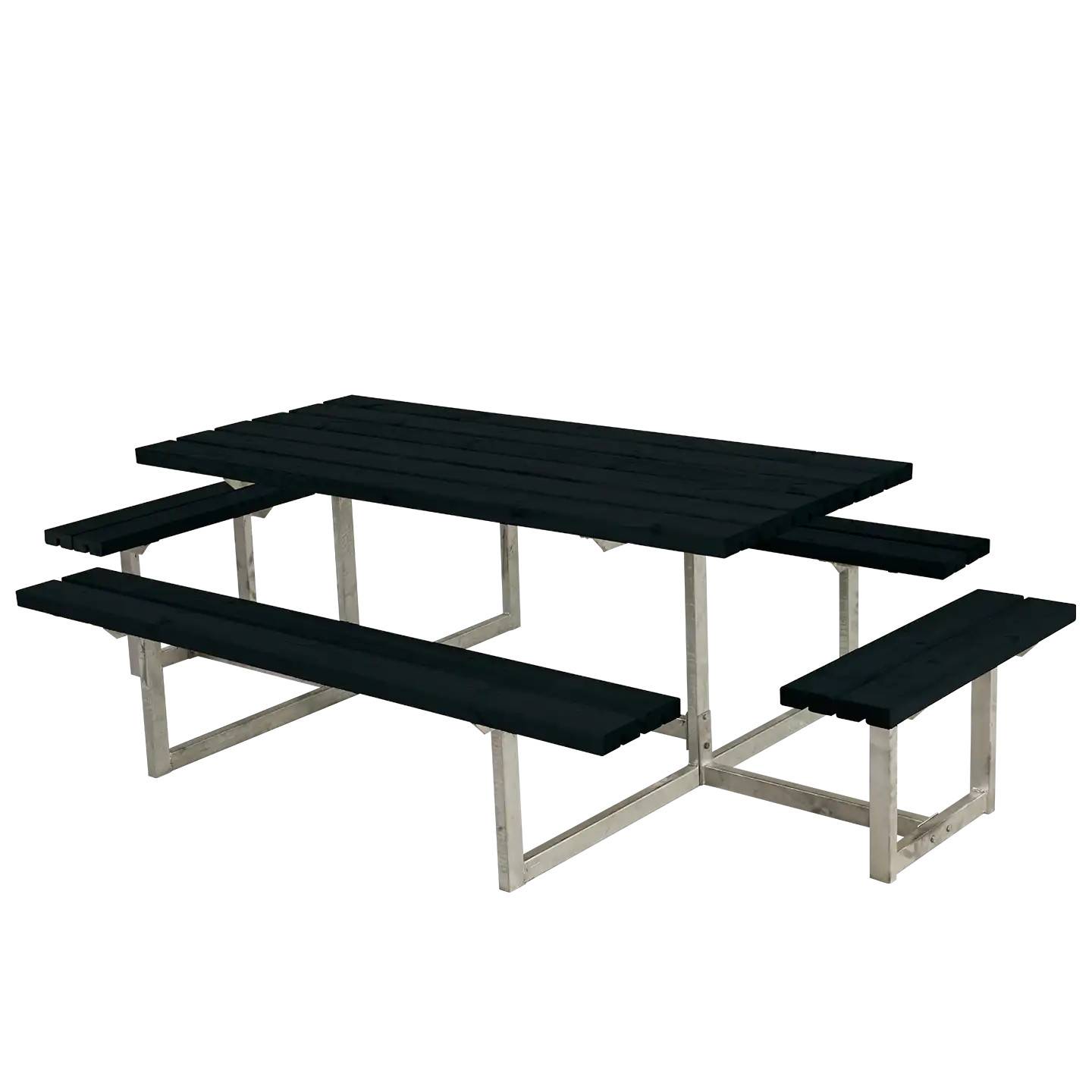 PLUS BASIC BORD/BÆNKESÆT M/2 PÅBYGNINGER SORT - 260 CM